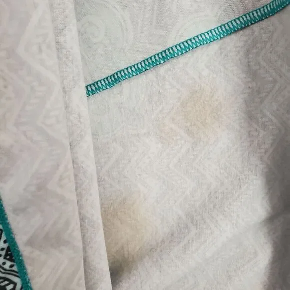 PrAna Women's Knit Quinn Dress Built In Bra Geometric Turquoise Small S - Picture 7 of 7